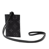 ルイ ヴィトン モノグラム エクリプス ポルト カルト オンストラップ カードケース M83155 ブラック PVC レザー レディース LOUIS VUITTON 【中古】